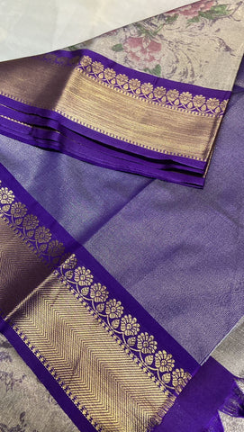 Semi Kanchipuram silk saree💜✨