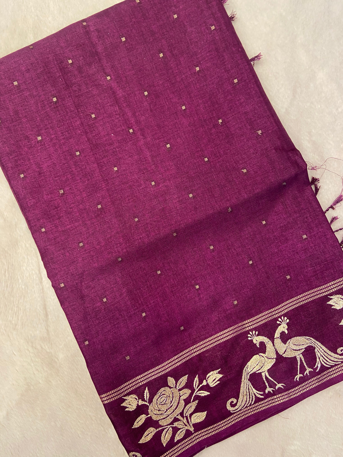 Premium Tassar embroidery Saree