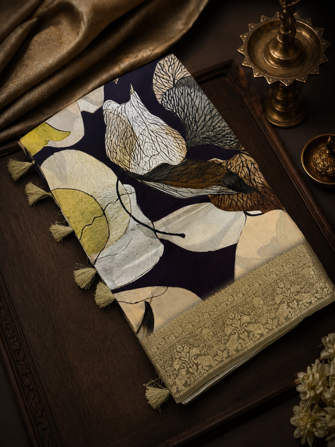 Premium Crepe designer Banarasi Silk Saree