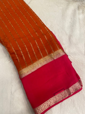 Pure wrinkle crepe silk saree