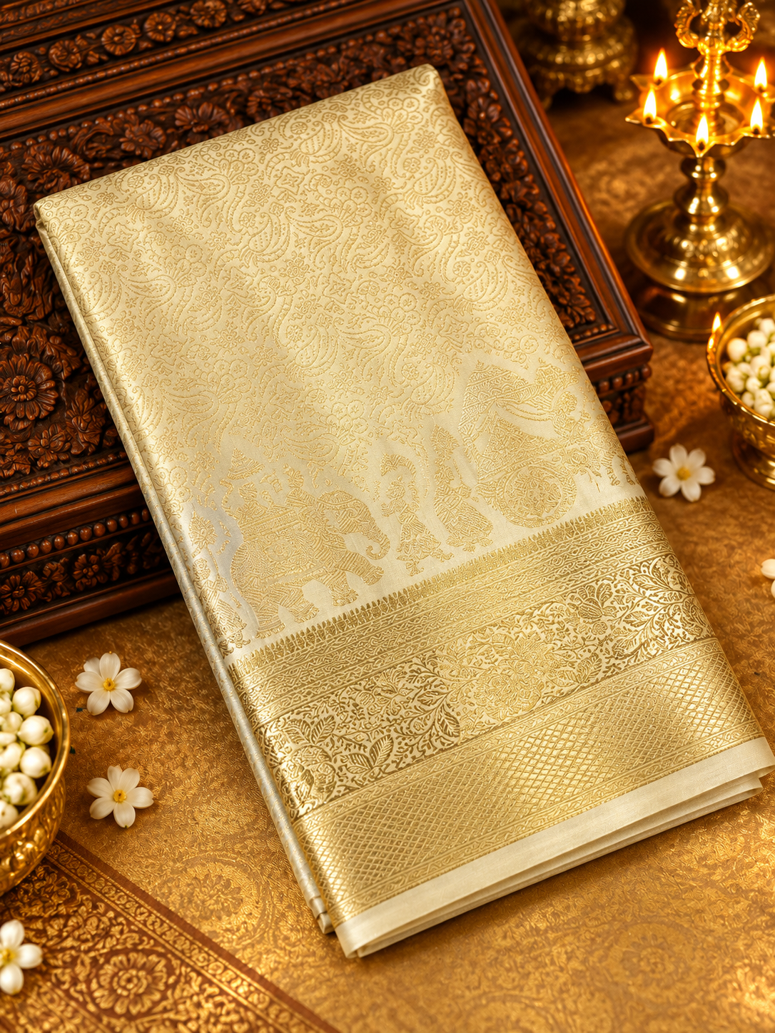 Premium Bridal Semi Kanchipuram Silk Saree - 901999