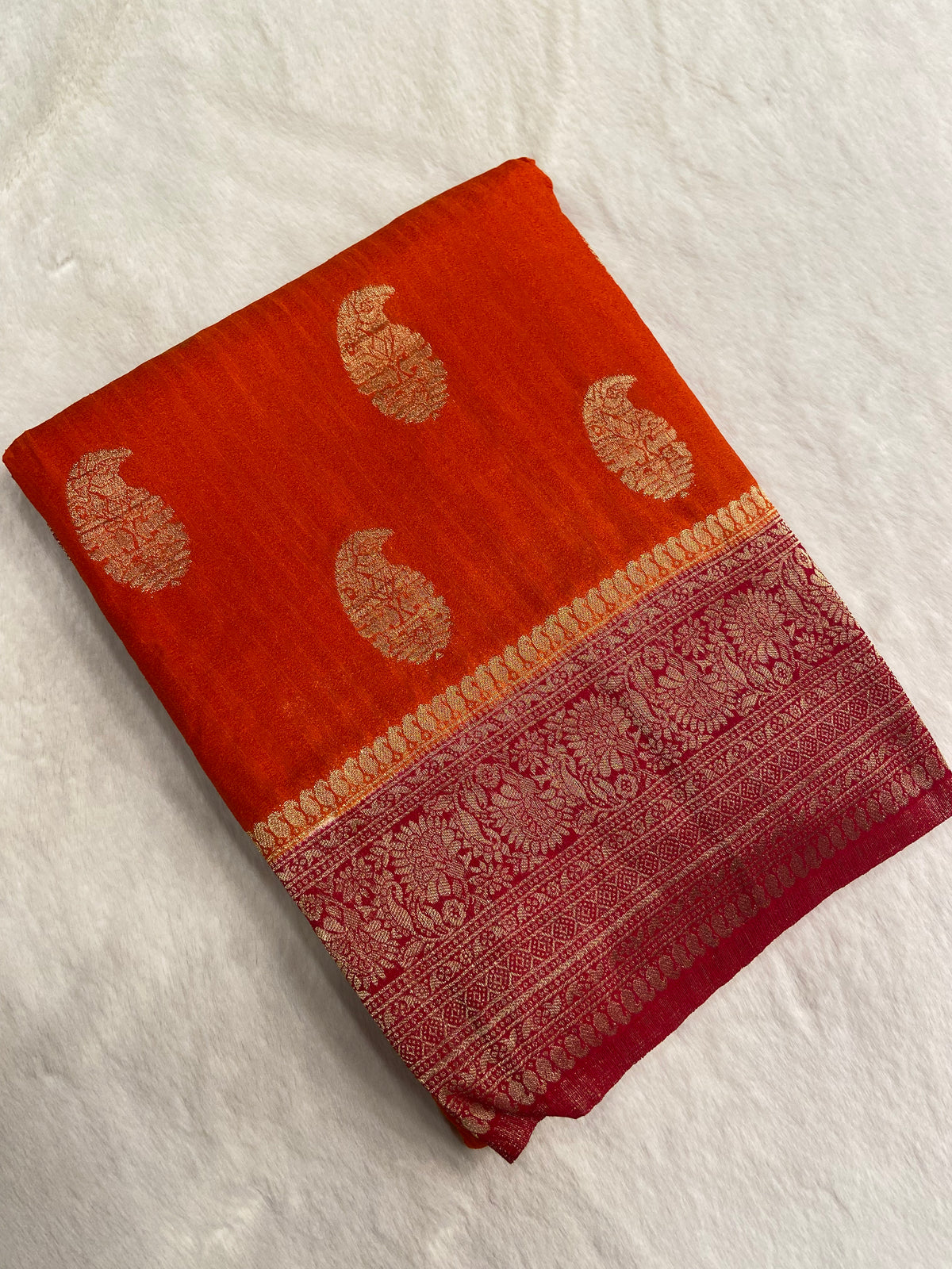Premium antique zari Georgette Saree