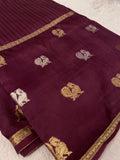 Pure Mix Crepe Mysore Silk Saree(wine) - 902976