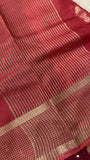 Pure Crepe Chinnon Saree (Cherry Red)- 902971
