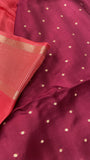 Pure Crepe Chinnon Saree (Cherry Red)- 902971