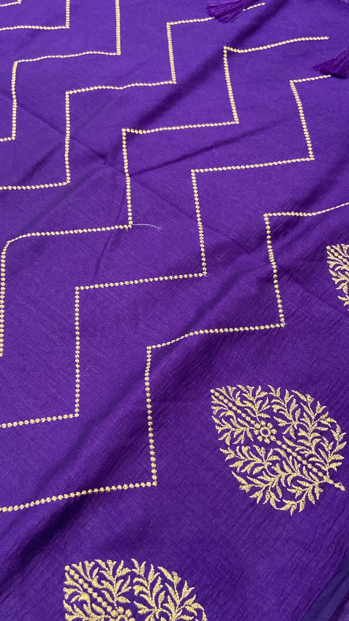 Butter Crepe Silk Saree💜 - Kanjeevaram Silk Mandir