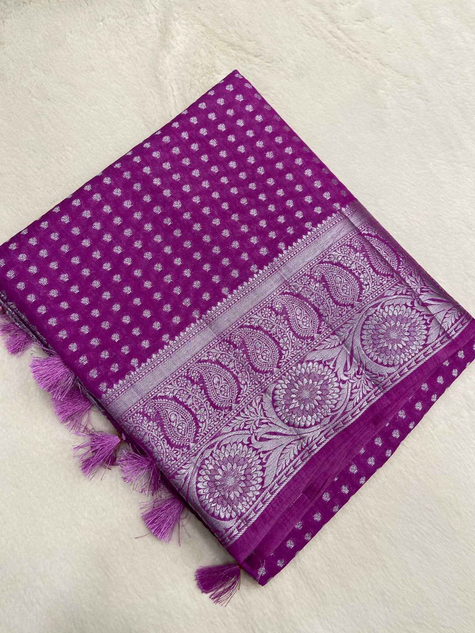 Butter Crepe Silk Saree (dark) - Kanjeevaram Silk Mandir