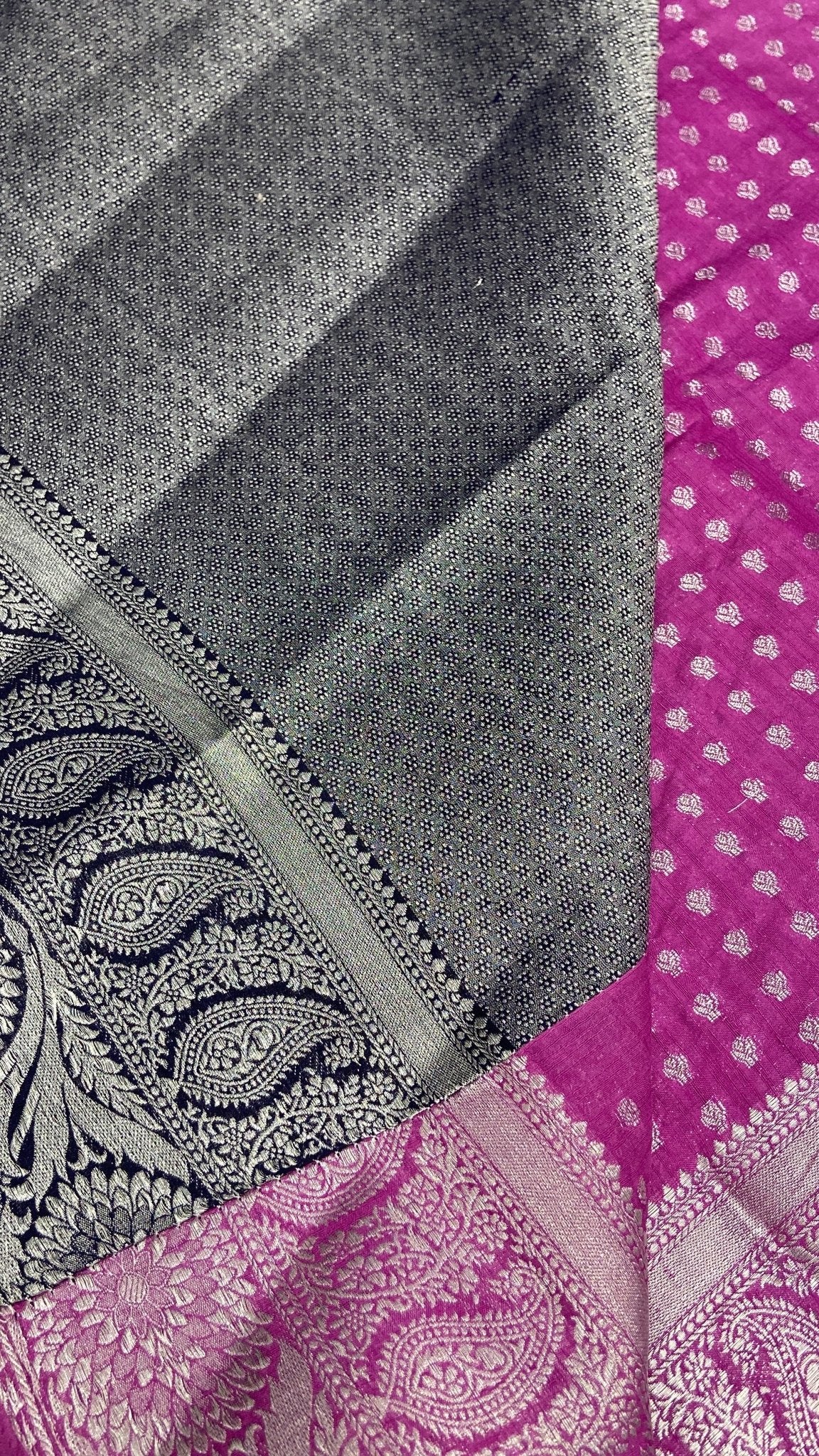 Butter Crepe Silk Saree (dark) - Kanjeevaram Silk Mandir