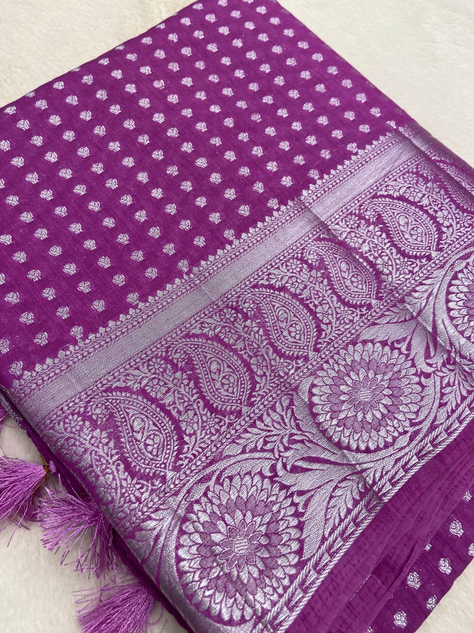Butter Crepe Silk Saree (dark) - Kanjeevaram Silk Mandir