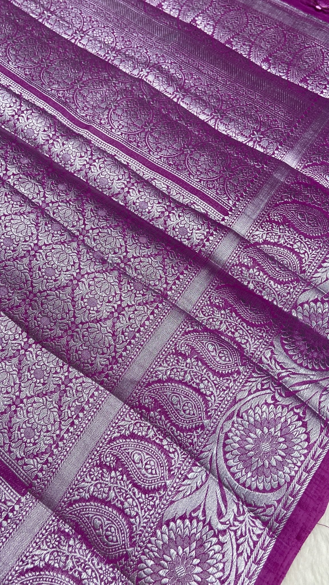 Butter Crepe Silk Saree (dark) - Kanjeevaram Silk Mandir