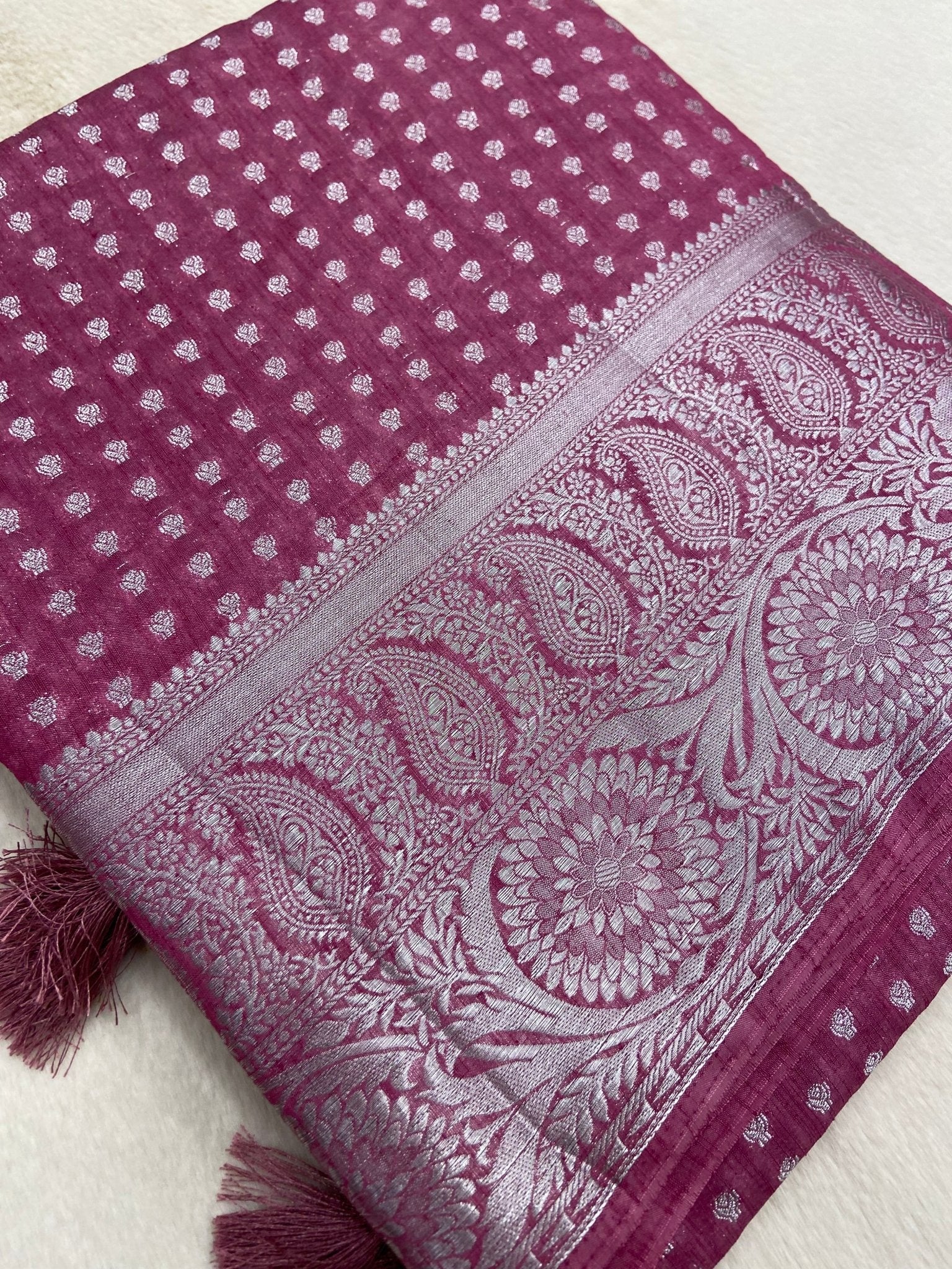 Butter Crepe Silk Saree(light) - Kanjeevaram Silk Mandir