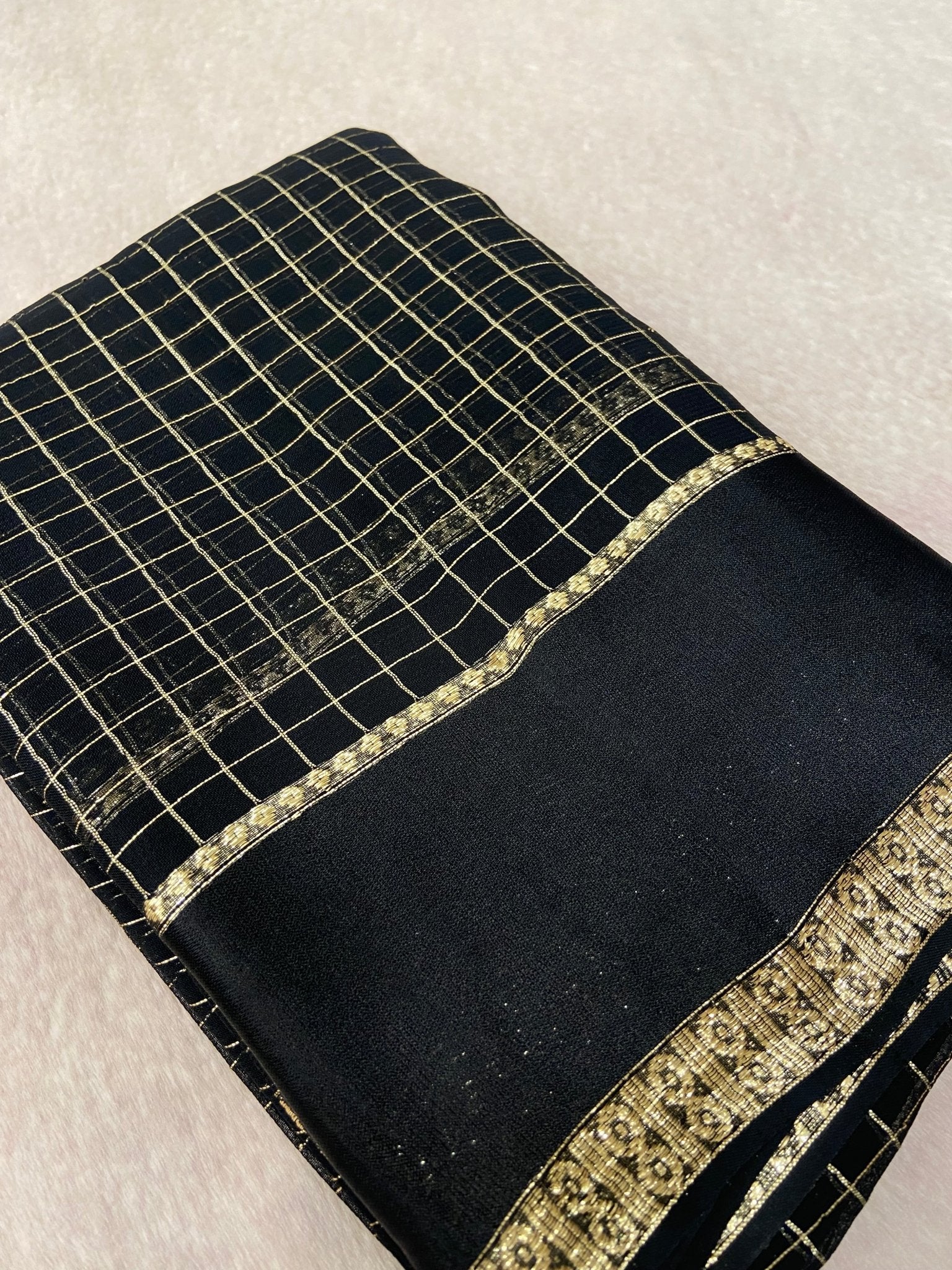 Chiffon Saree With Satin Border - Kanjeevaram Silk Mandir
