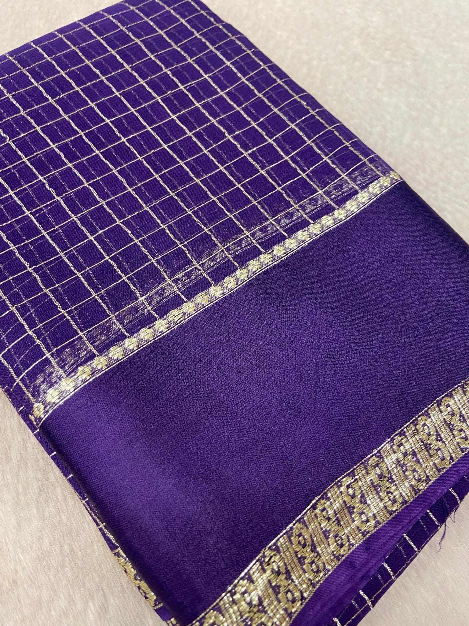 Chiffon Saree With Satin Border - Kanjeevaram Silk Mandir