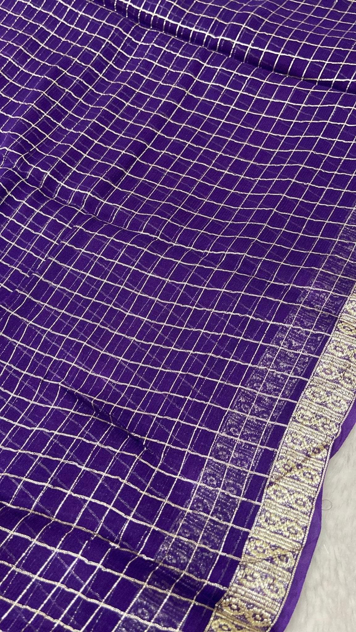 Chiffon Saree With Satin Border - Kanjeevaram Silk Mandir