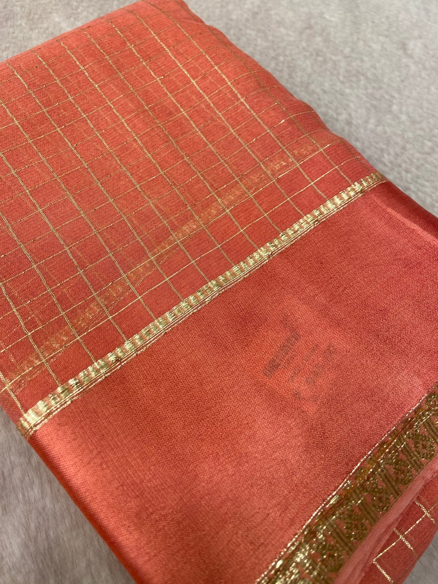 Chiffon Saree With Satin Border - Kanjeevaram Silk Mandir