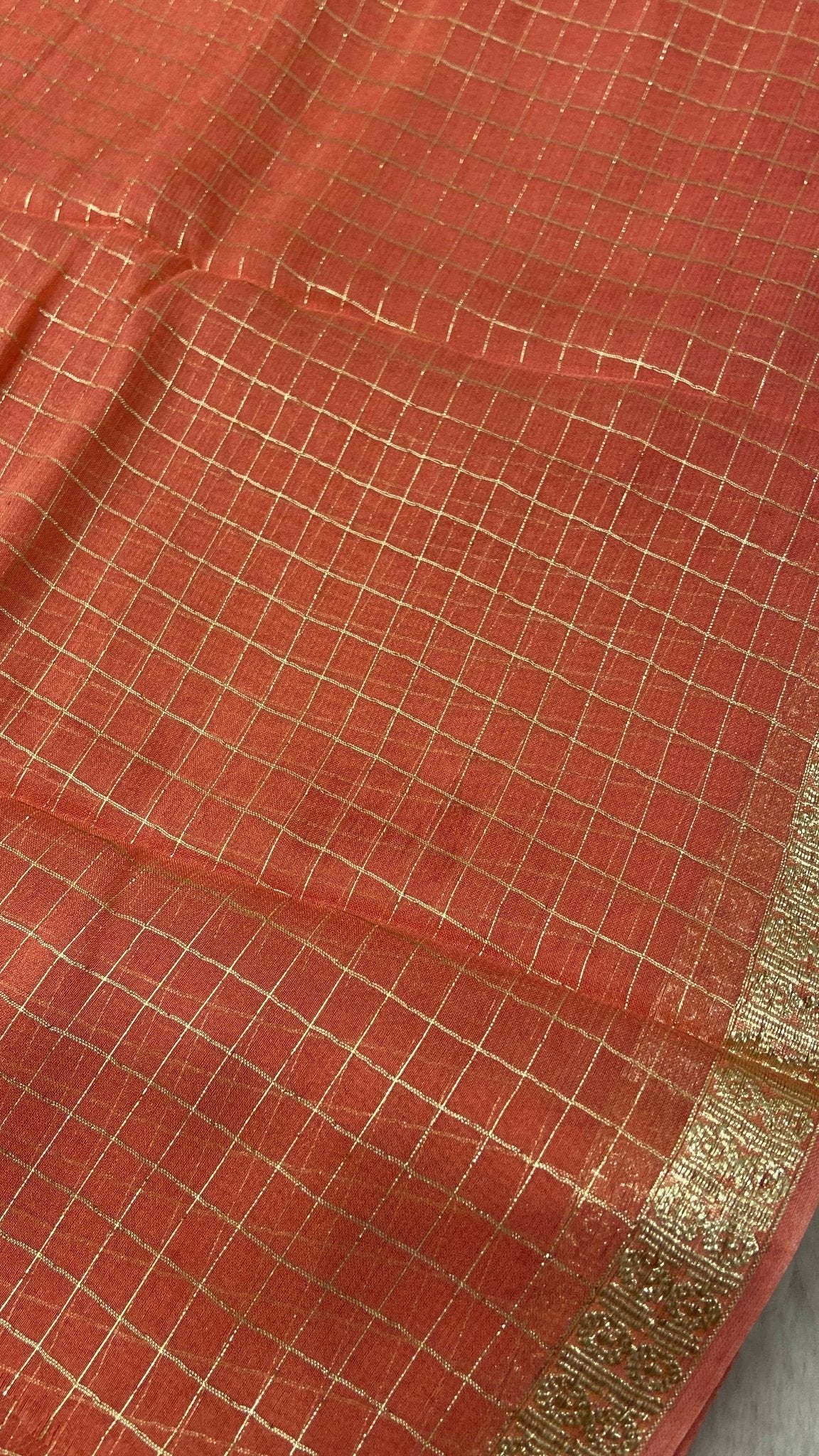 Chiffon Saree With Satin Border - Kanjeevaram Silk Mandir