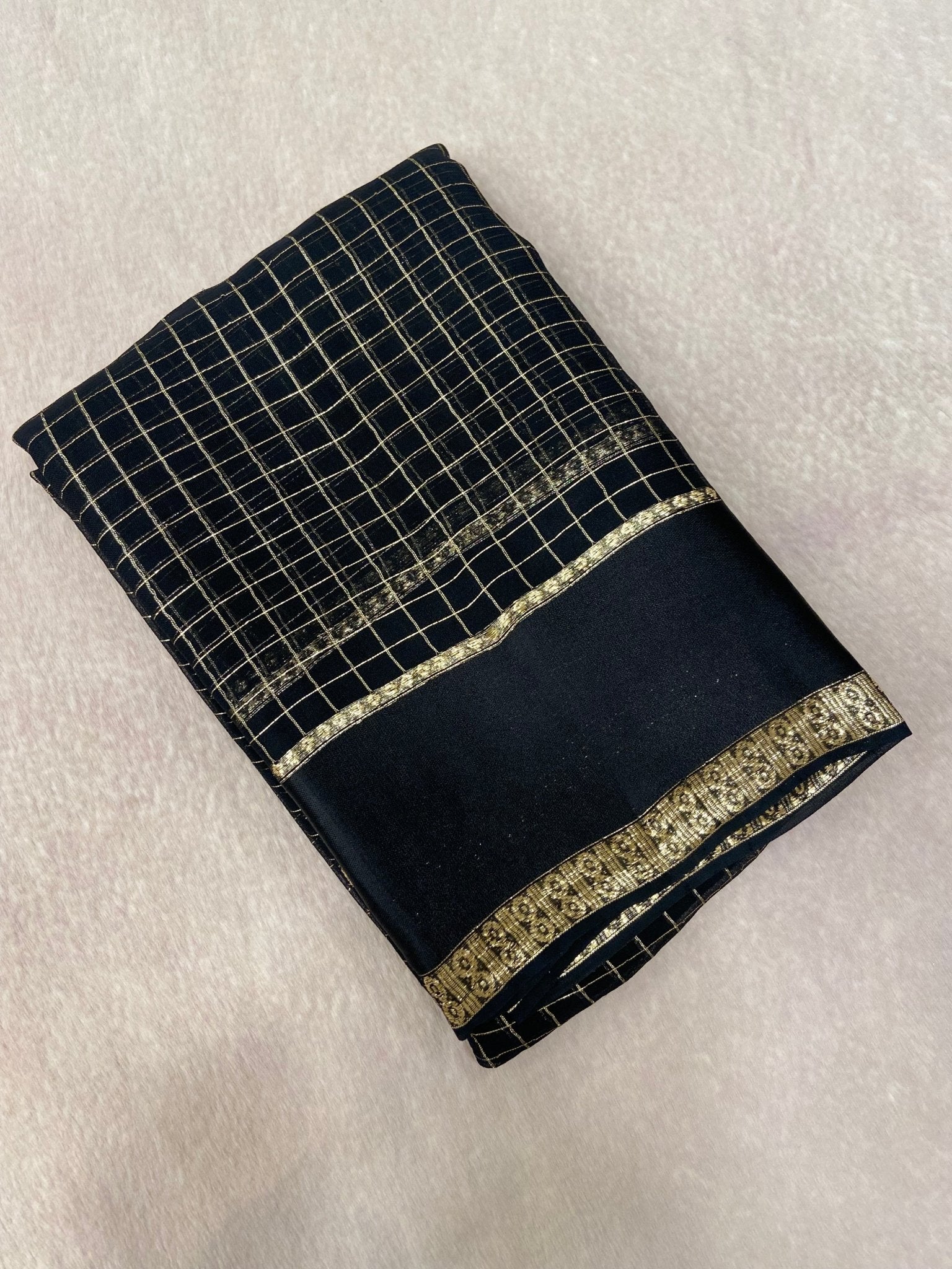 Chiffon Saree With Satin Border - Kanjeevaram Silk Mandir