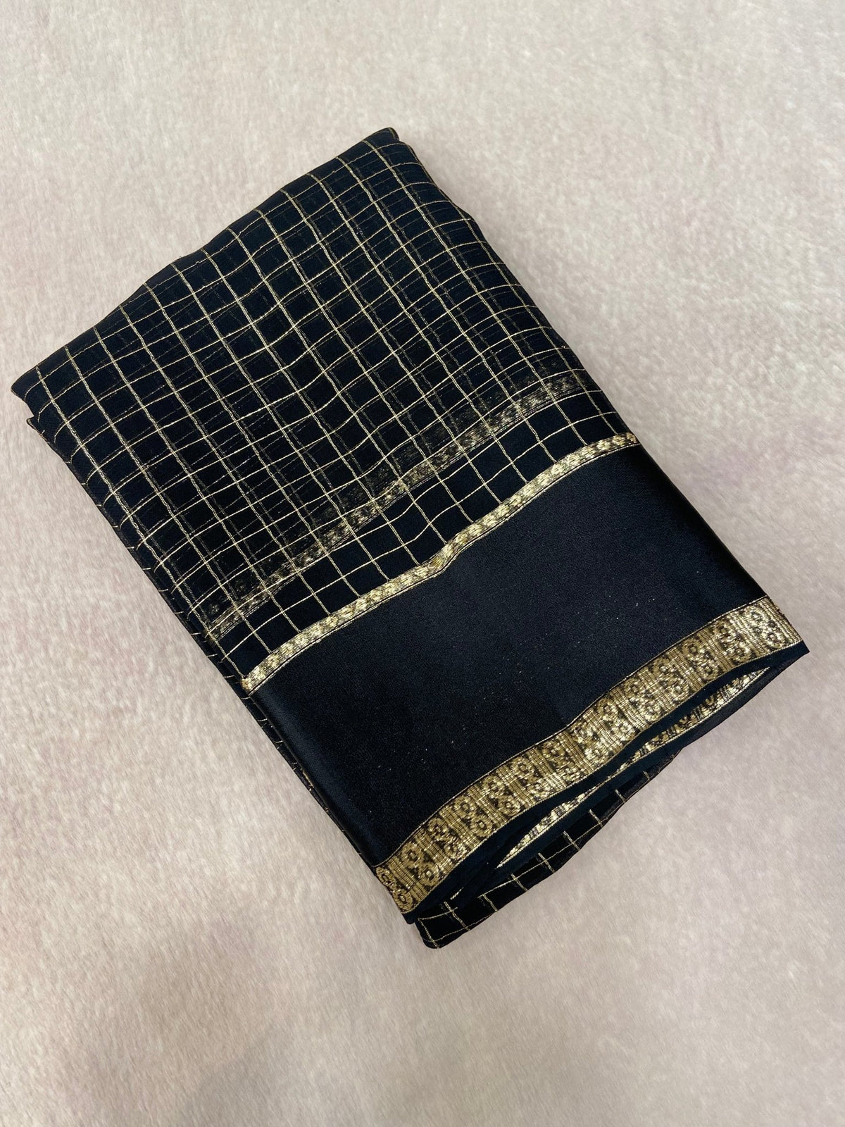 Chiffon Saree With Satin Border - Kanjeevaram Silk Mandir
