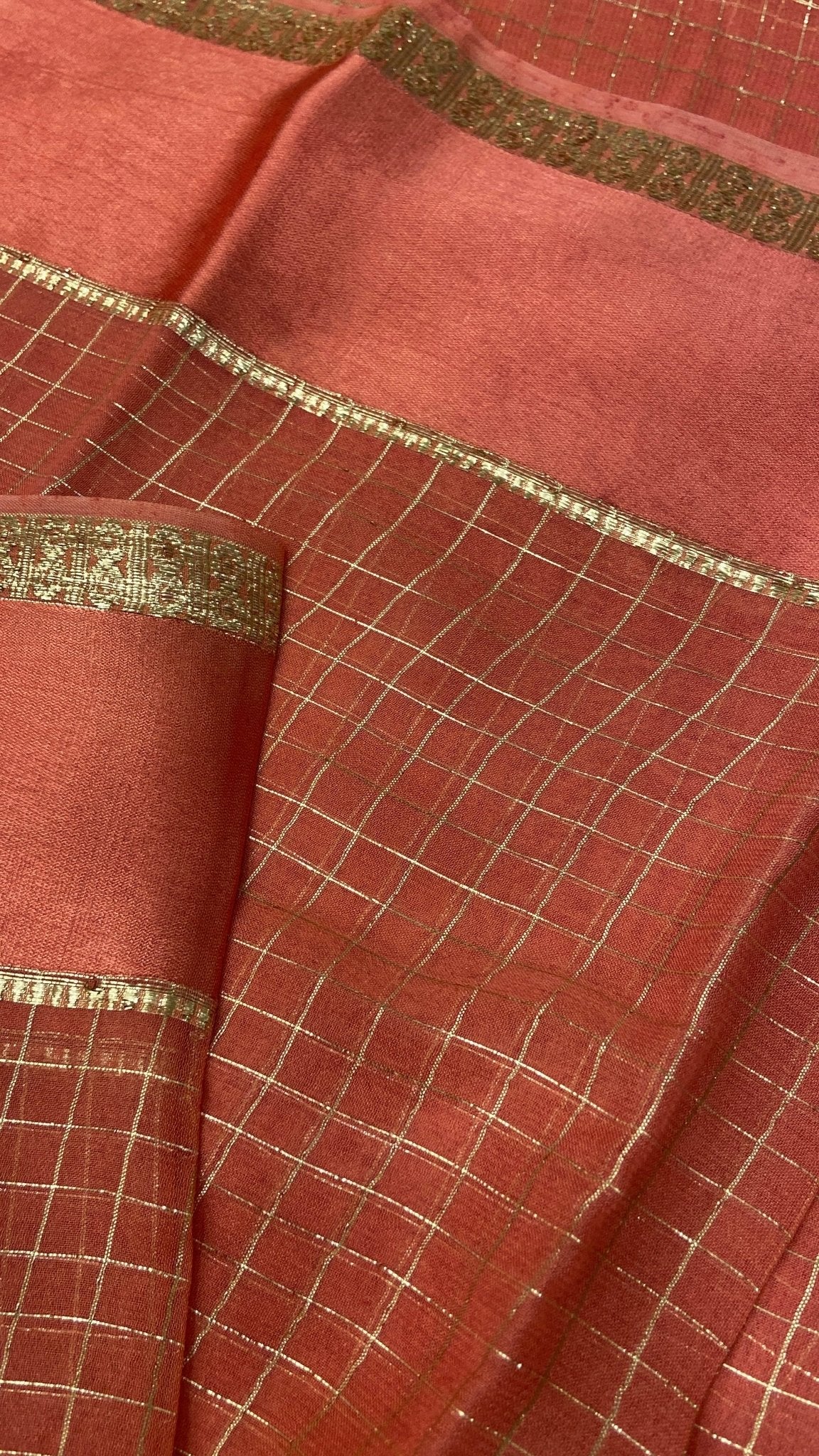 Chiffon Saree With Satin Border - Kanjeevaram Silk Mandir