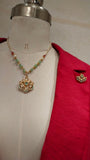 Contemporary necklace set - Kanjeevaram Silk Mandir