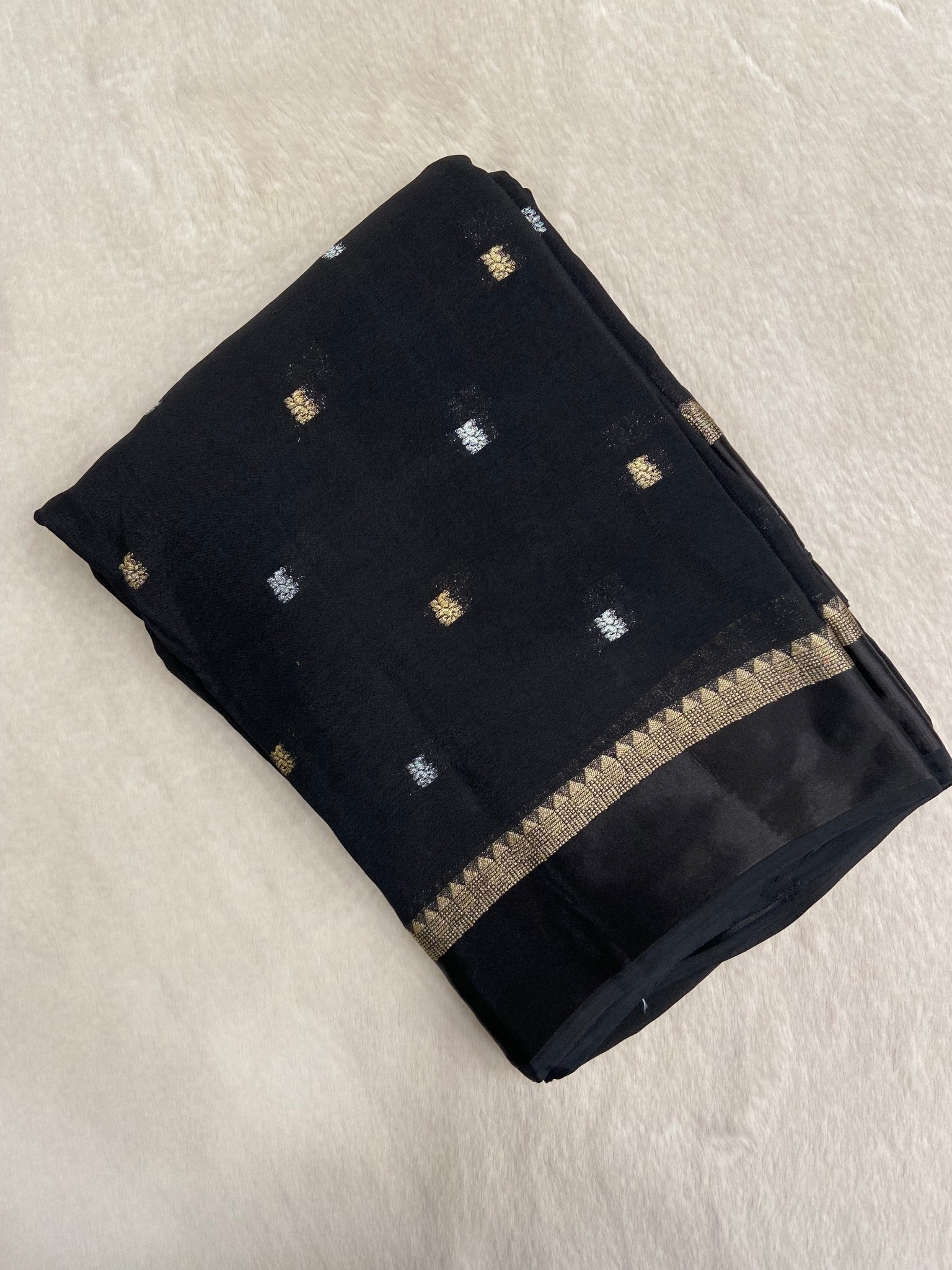 Crepe Chiffon saree - Kanjeevaram Silk Mandir