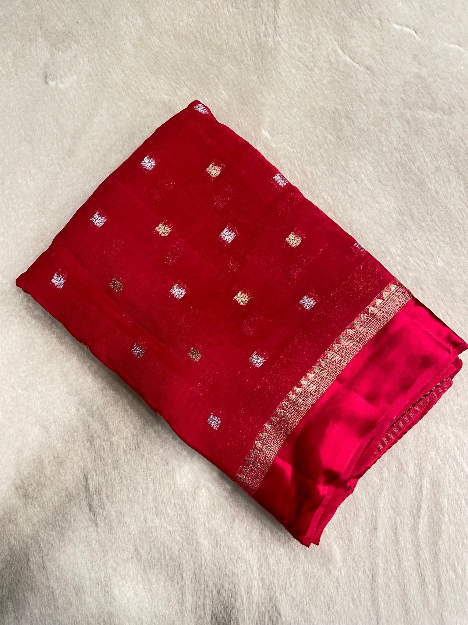Crepe Chiffon saree - Kanjeevaram Silk Mandir