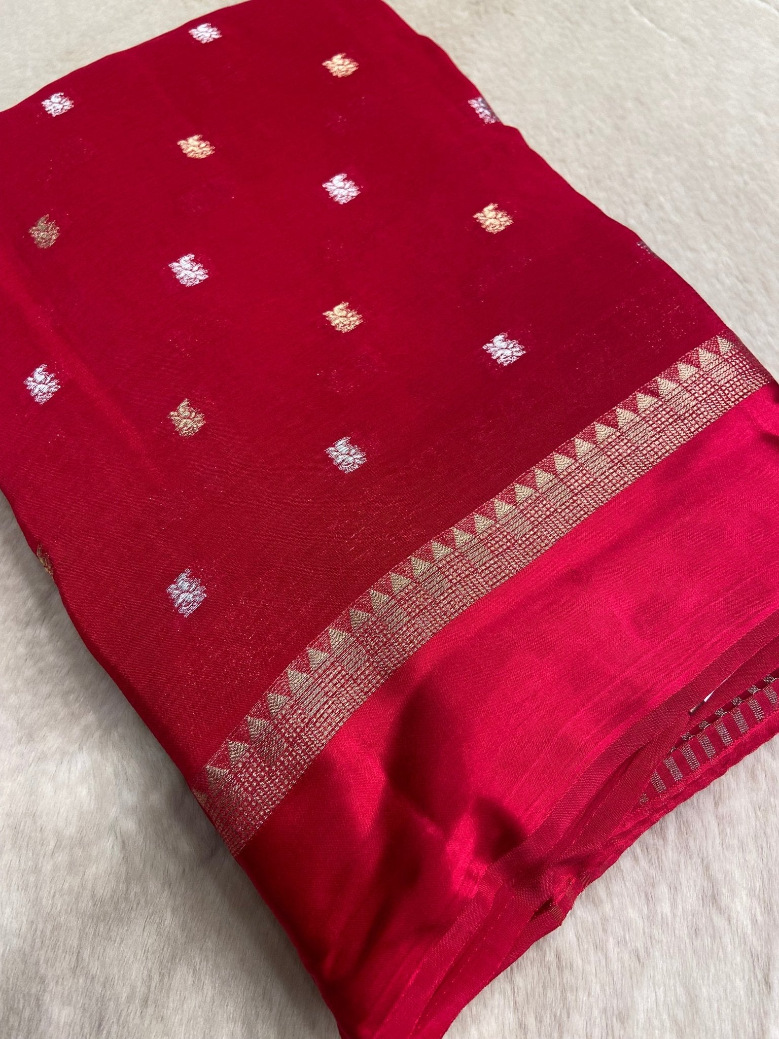 Crepe Chiffon saree - Kanjeevaram Silk Mandir