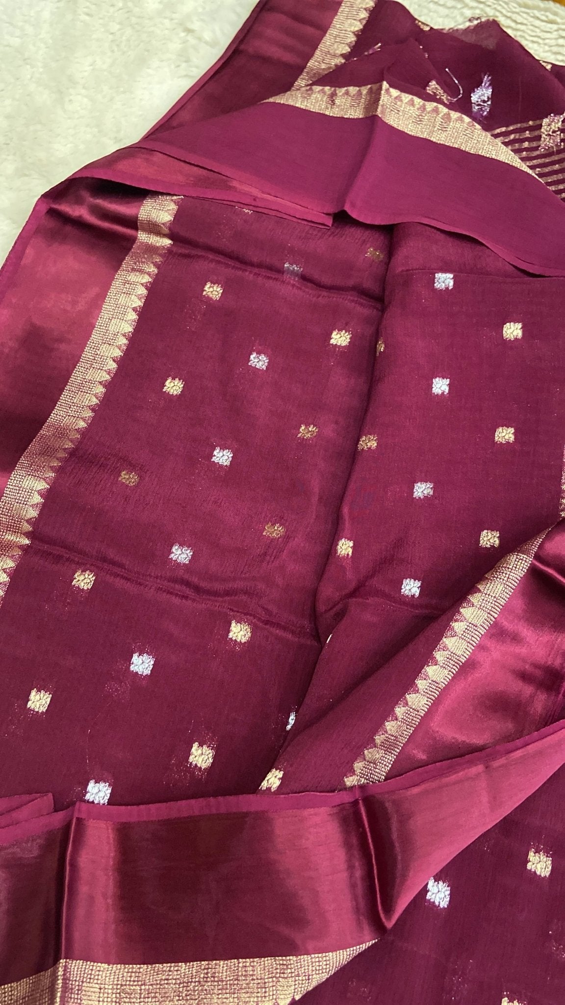 Crepe Chiffon saree - Kanjeevaram Silk Mandir