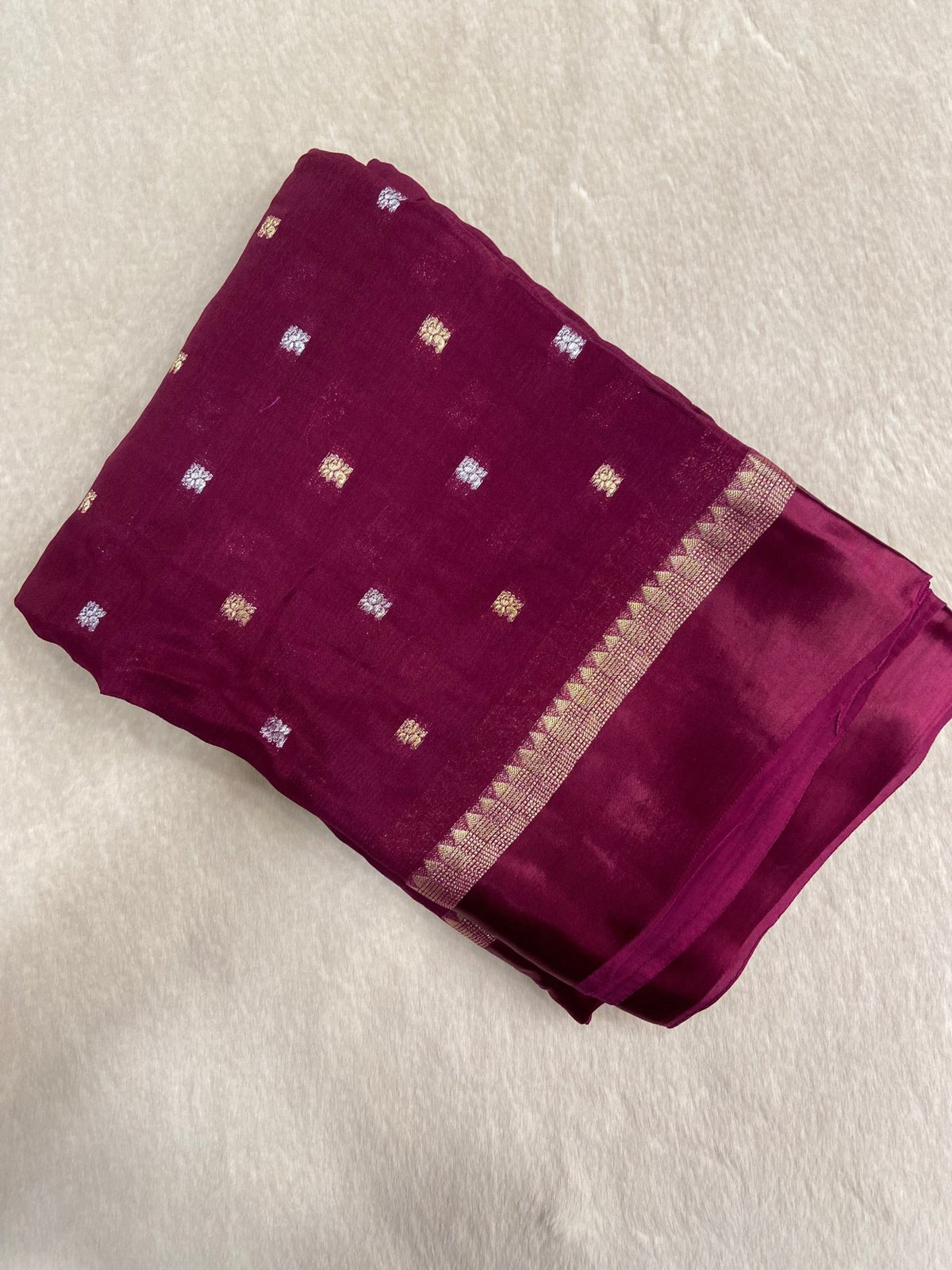 Crepe Chiffon saree - Kanjeevaram Silk Mandir