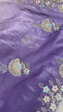 Designer Chinnon Saree With Work - Kanjeevaram Silk Mandir