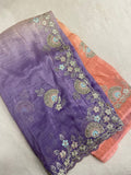 Designer Chinnon Saree With Work - Kanjeevaram Silk Mandir