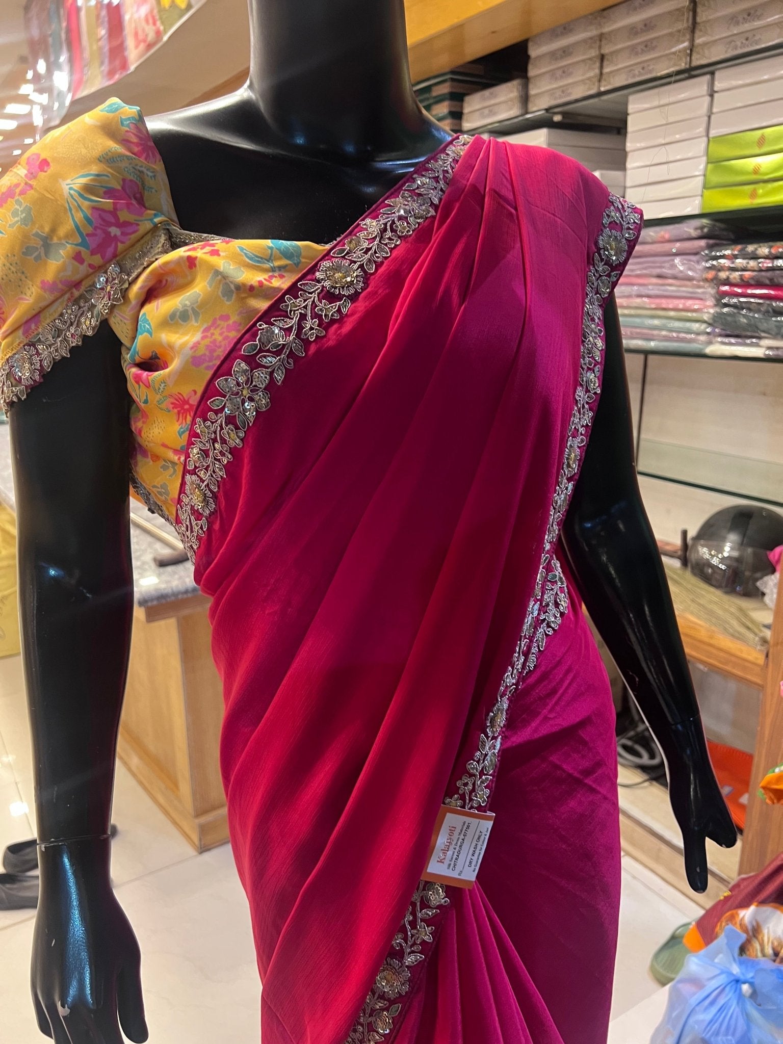 Designer Fancy Saree With Work - Kanjeevaram Silk Mandir