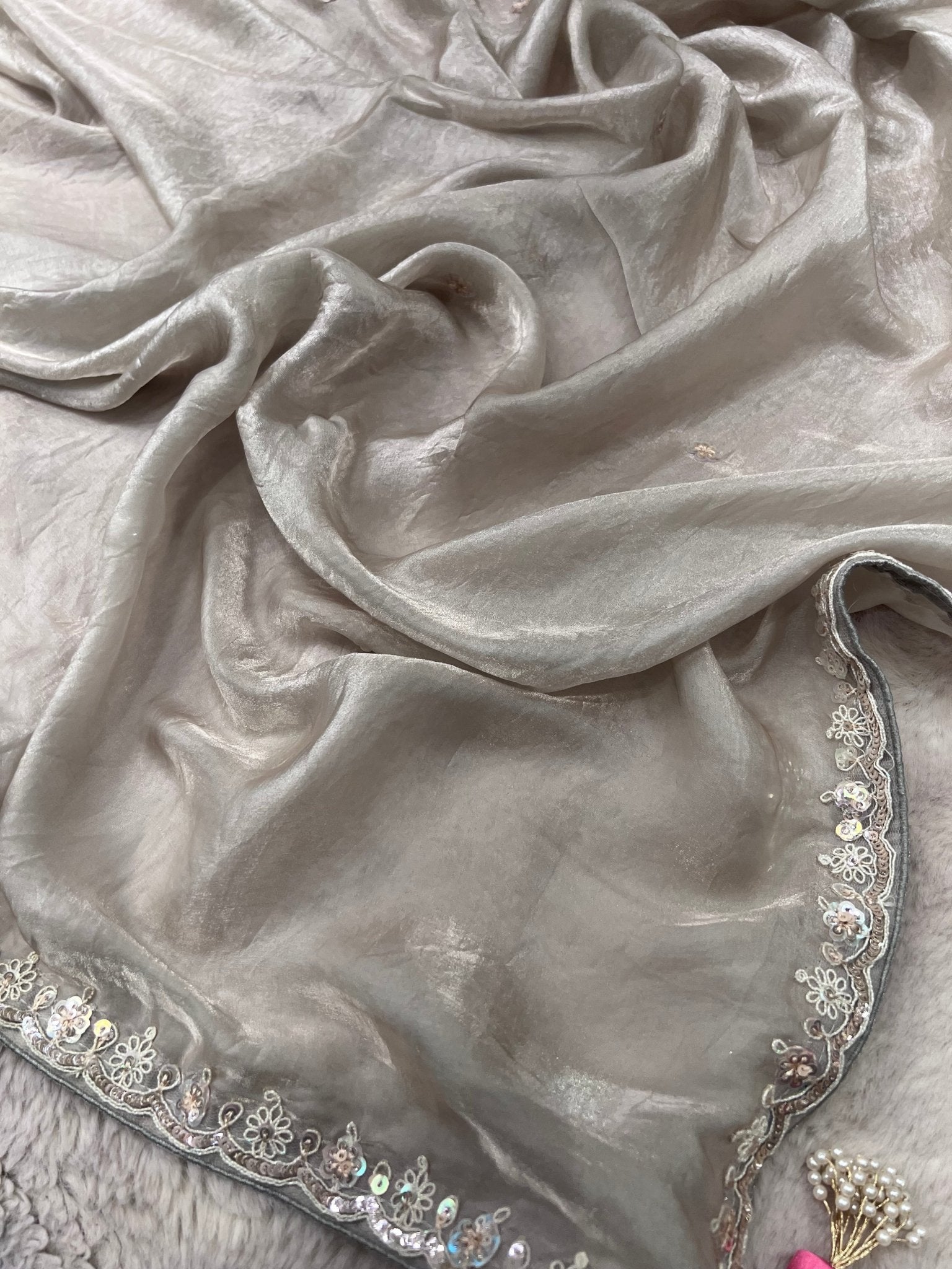 Designer Fancy Saree With Work - Kanjeevaram Silk Mandir