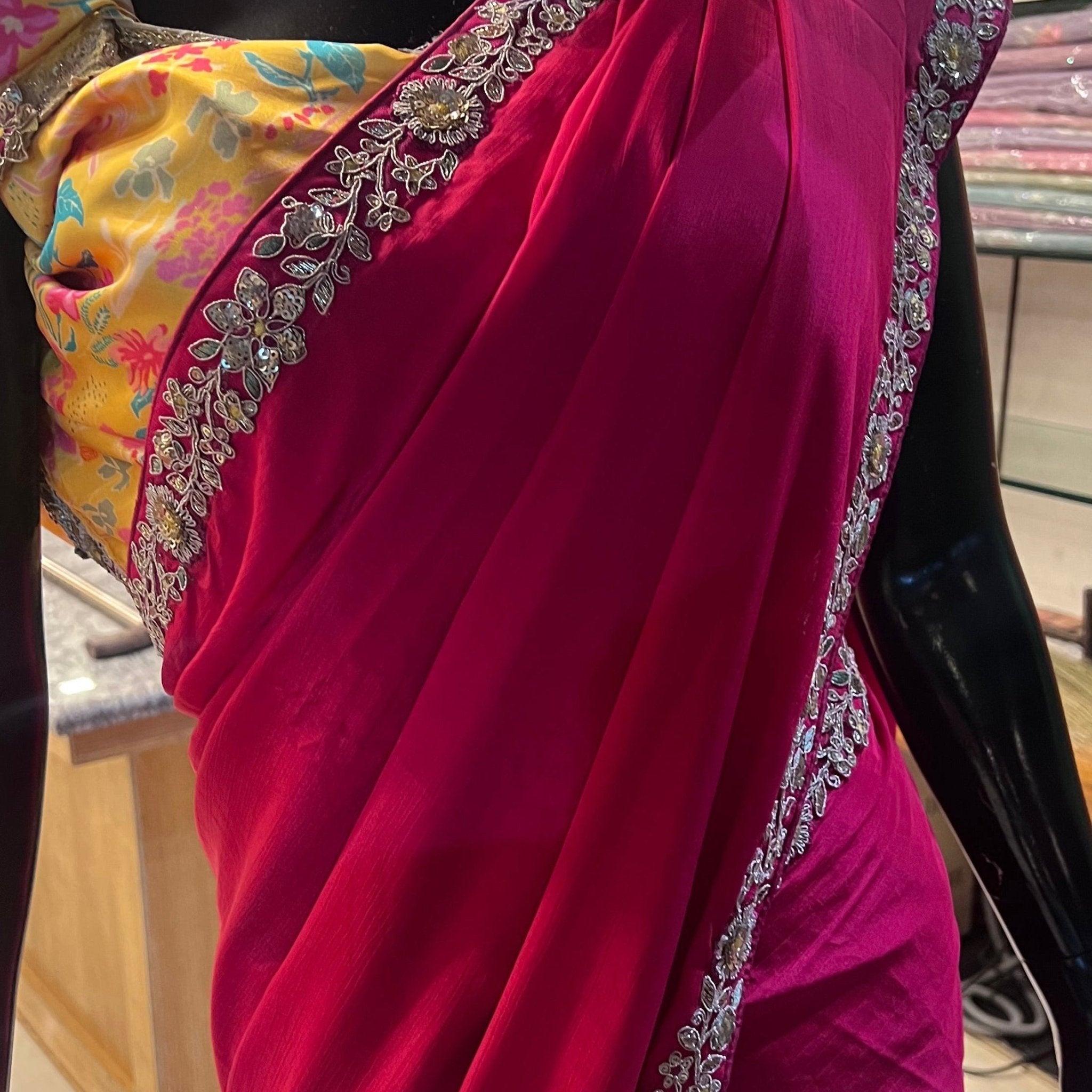 Designer Fancy Saree With Work - Kanjeevaram Silk Mandir