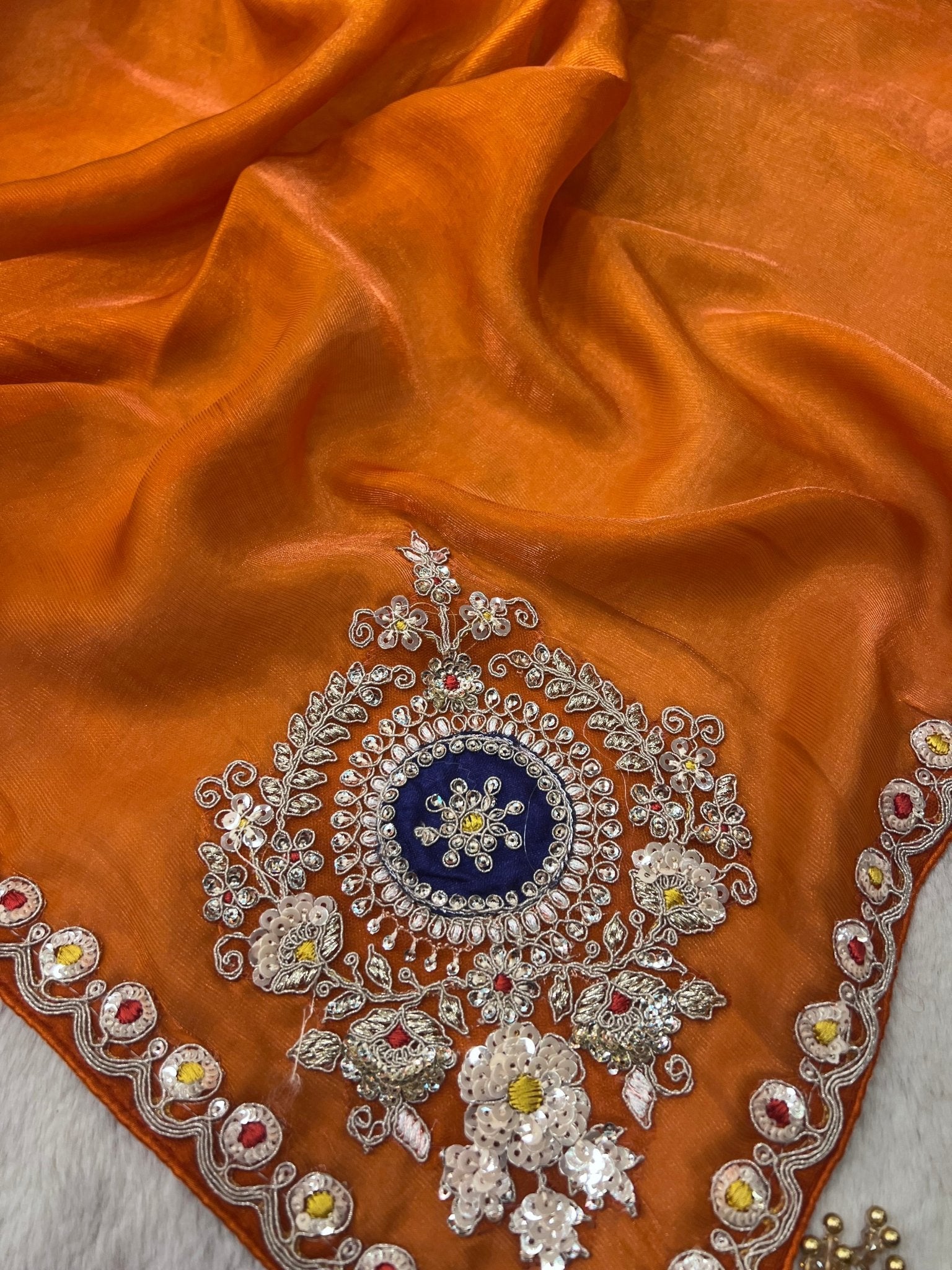 Designer Fancy Saree With Work - Kanjeevaram Silk Mandir