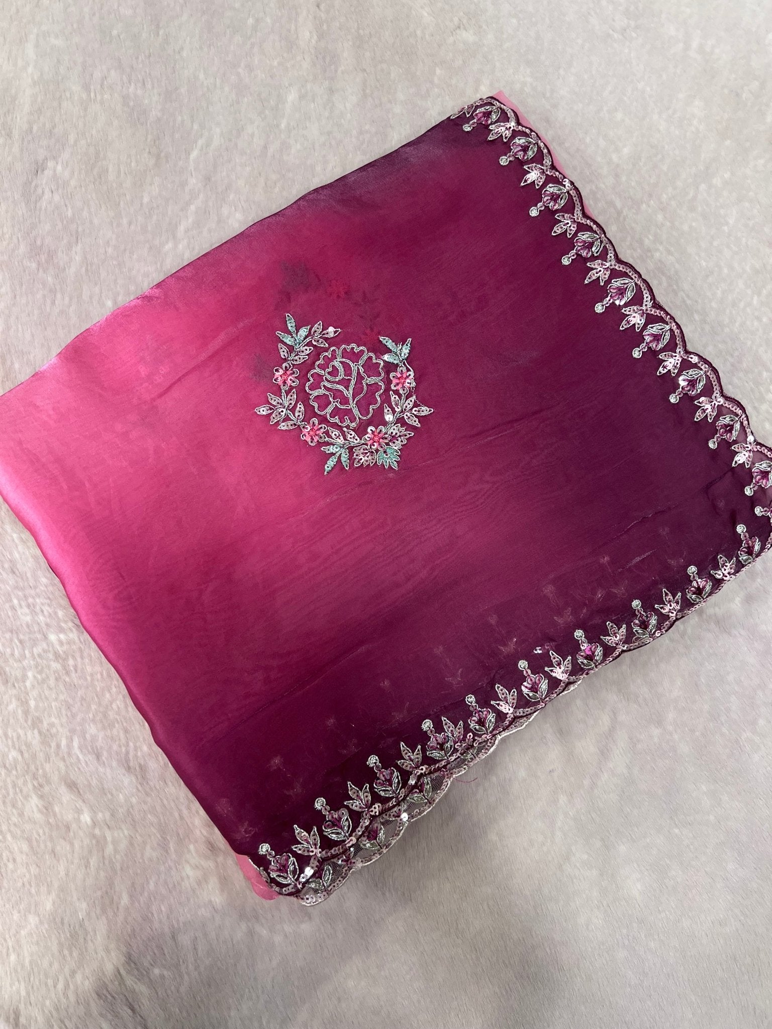 Designer Fancy Saree With Work - Kanjeevaram Silk Mandir