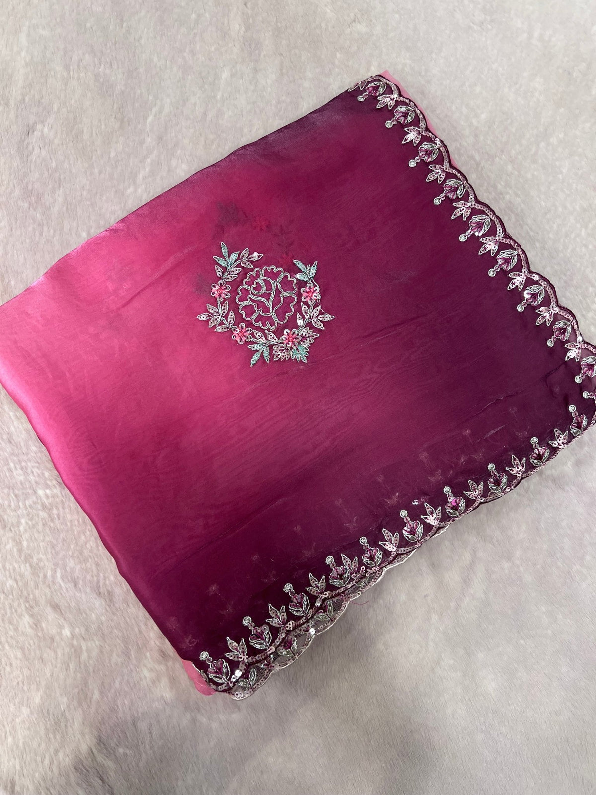 Designer Fancy Saree With Work - Kanjeevaram Silk Mandir