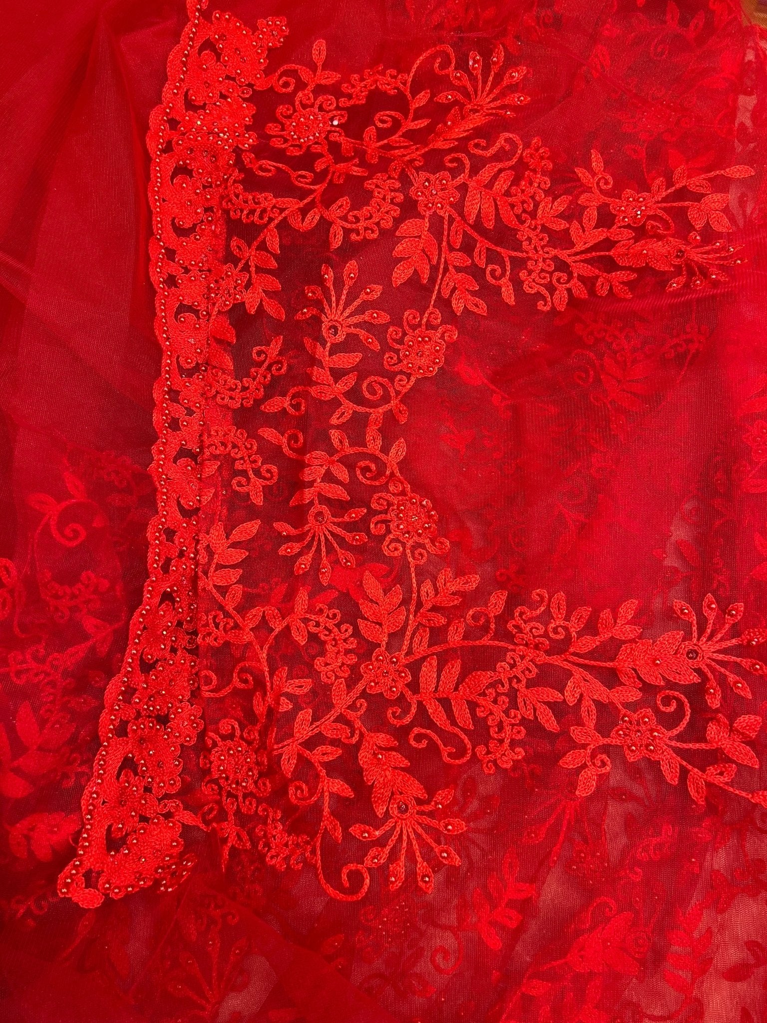 Designer Netted Saree - Kanjeevaram Silk Mandir