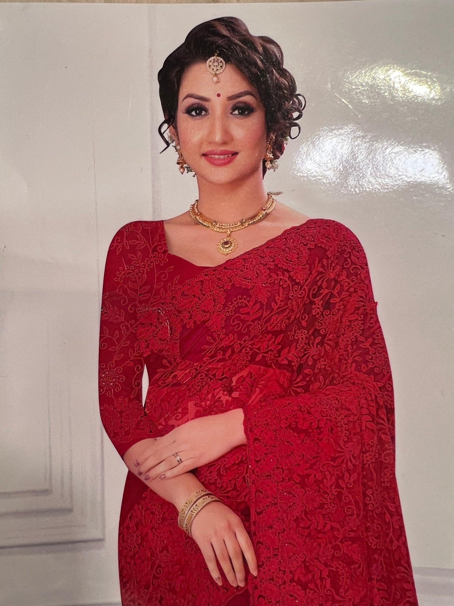 Designer Netted Saree - Kanjeevaram Silk Mandir
