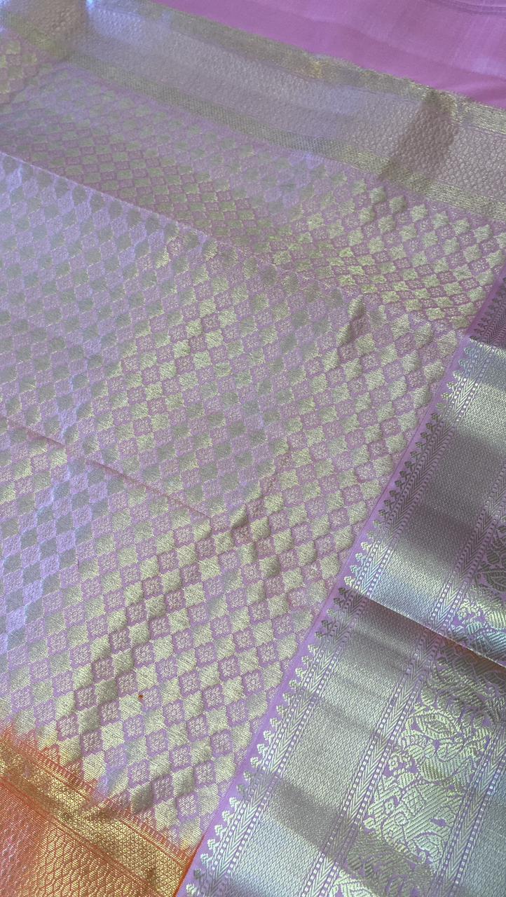 Half mix Kanjeevaram silk saree - Kanjeevaram Silk Mandir