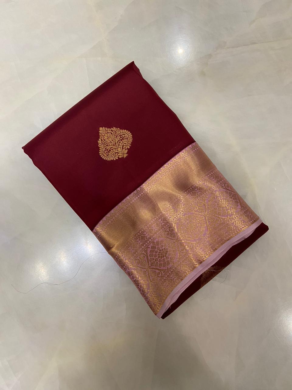 Half mix Kanjeevaram silk saree - Kanjeevaram Silk Mandir