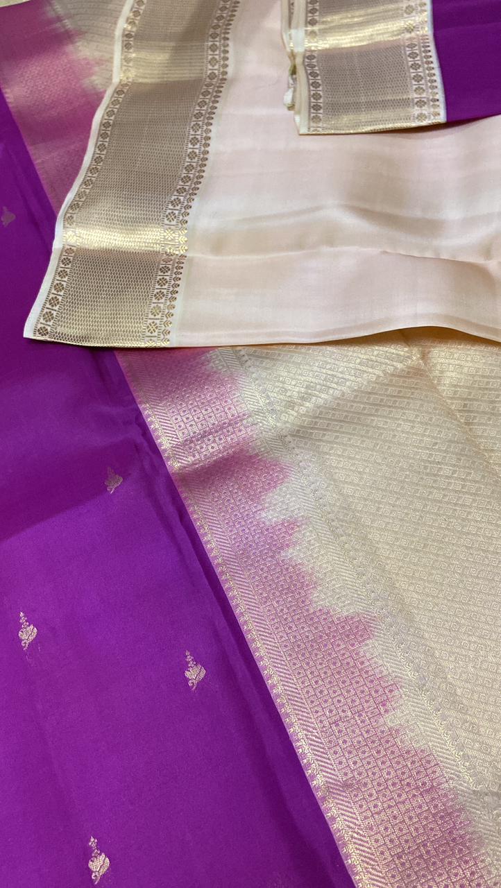 Half mix Kanjeevaram silk saree - Kanjeevaram Silk Mandir
