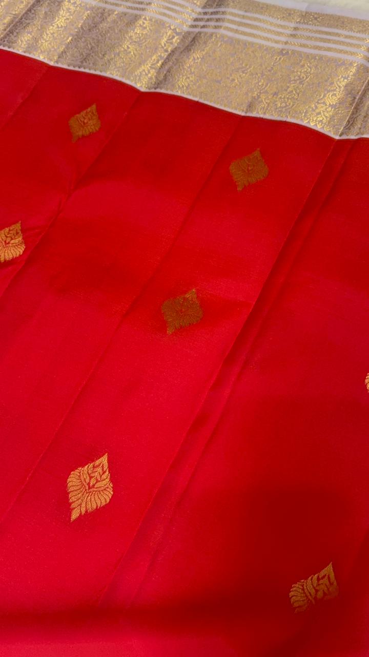 Half mix Kanjeevaram silk saree - Kanjeevaram Silk Mandir