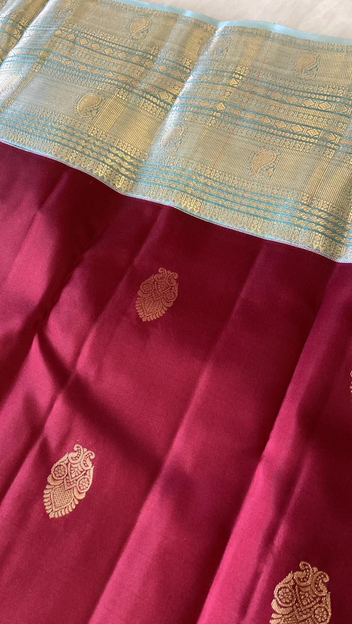 Half mix Kanjeevaram silk saree - Kanjeevaram Silk Mandir