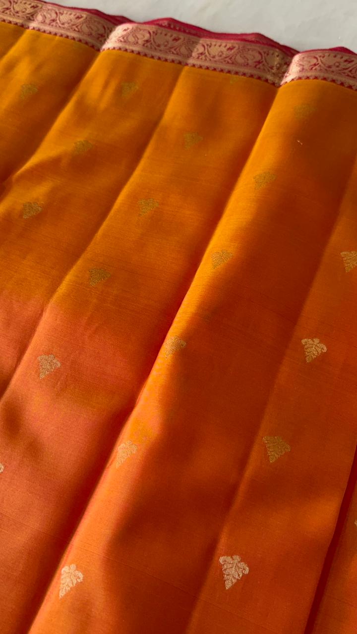 Half mix Kanjeevaram silk saree - Kanjeevaram Silk Mandir