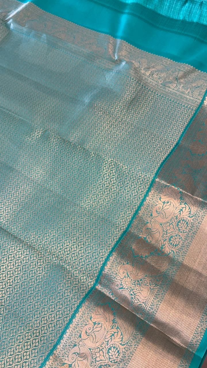 Half mix Kanjeevaram silk saree - Kanjeevaram Silk Mandir