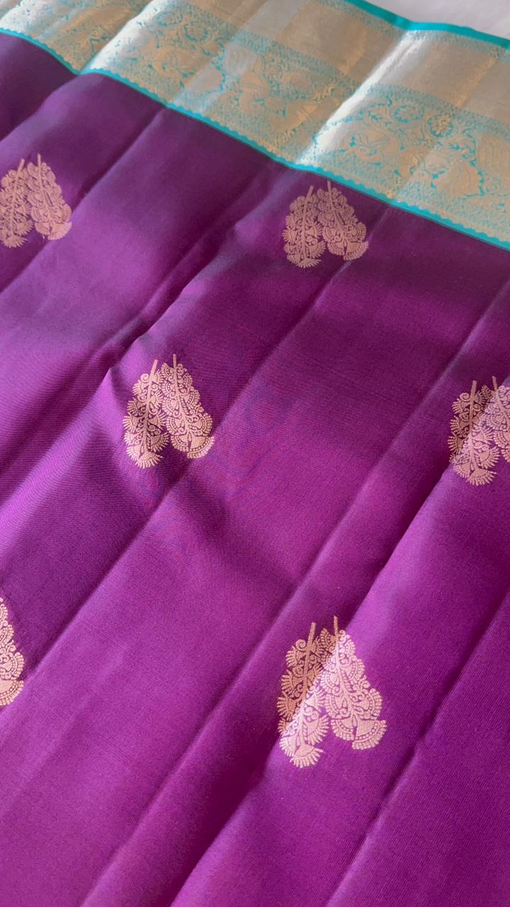 Half mix Kanjeevaram silk saree - Kanjeevaram Silk Mandir
