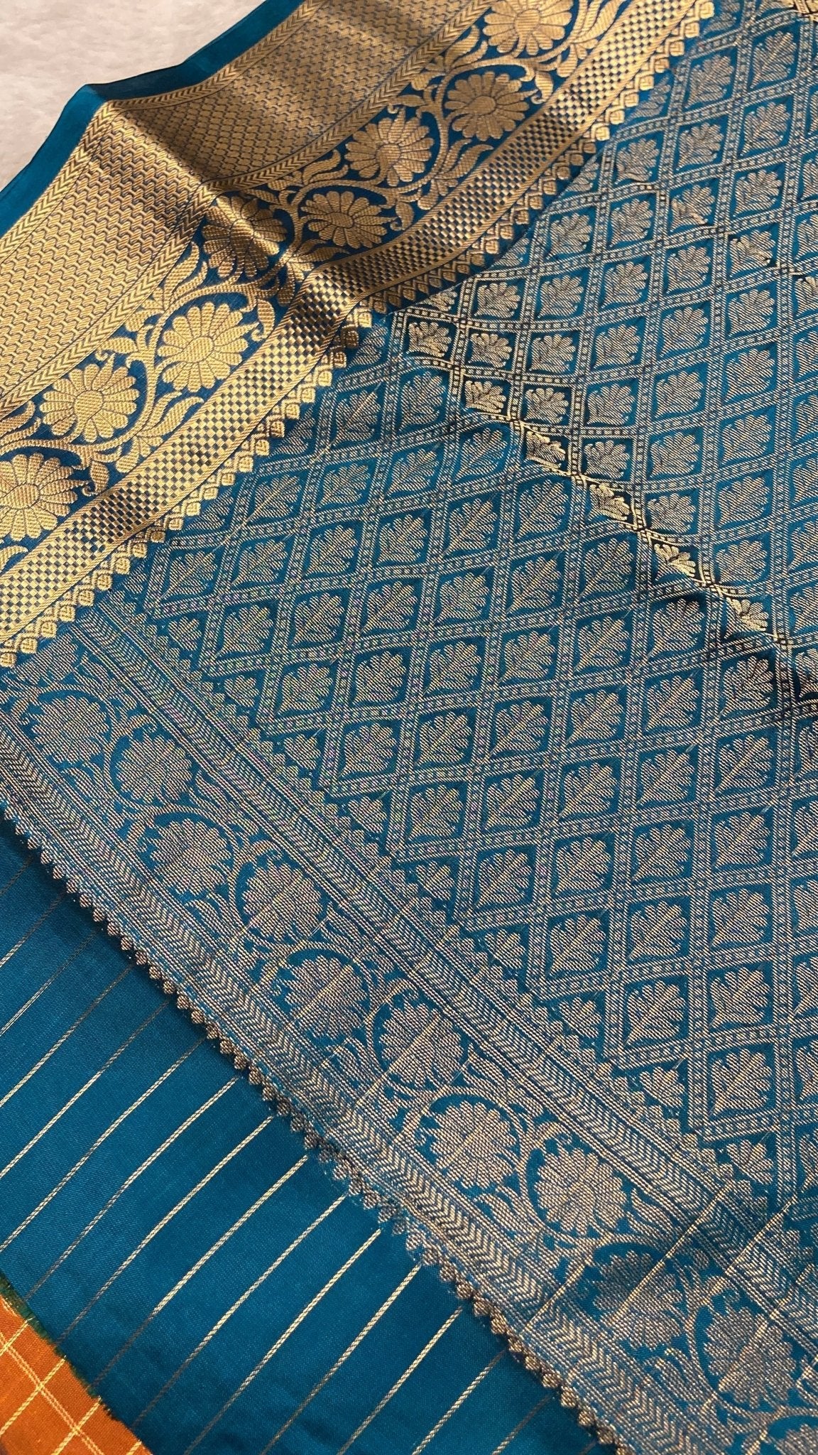 Half Mix Kanjeevaram Silk Saree - Kanjeevaram Silk Mandir