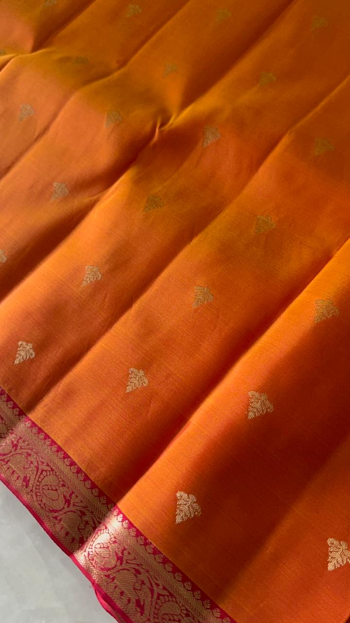 Half mix Kanjeevaram silk saree - Kanjeevaram Silk Mandir