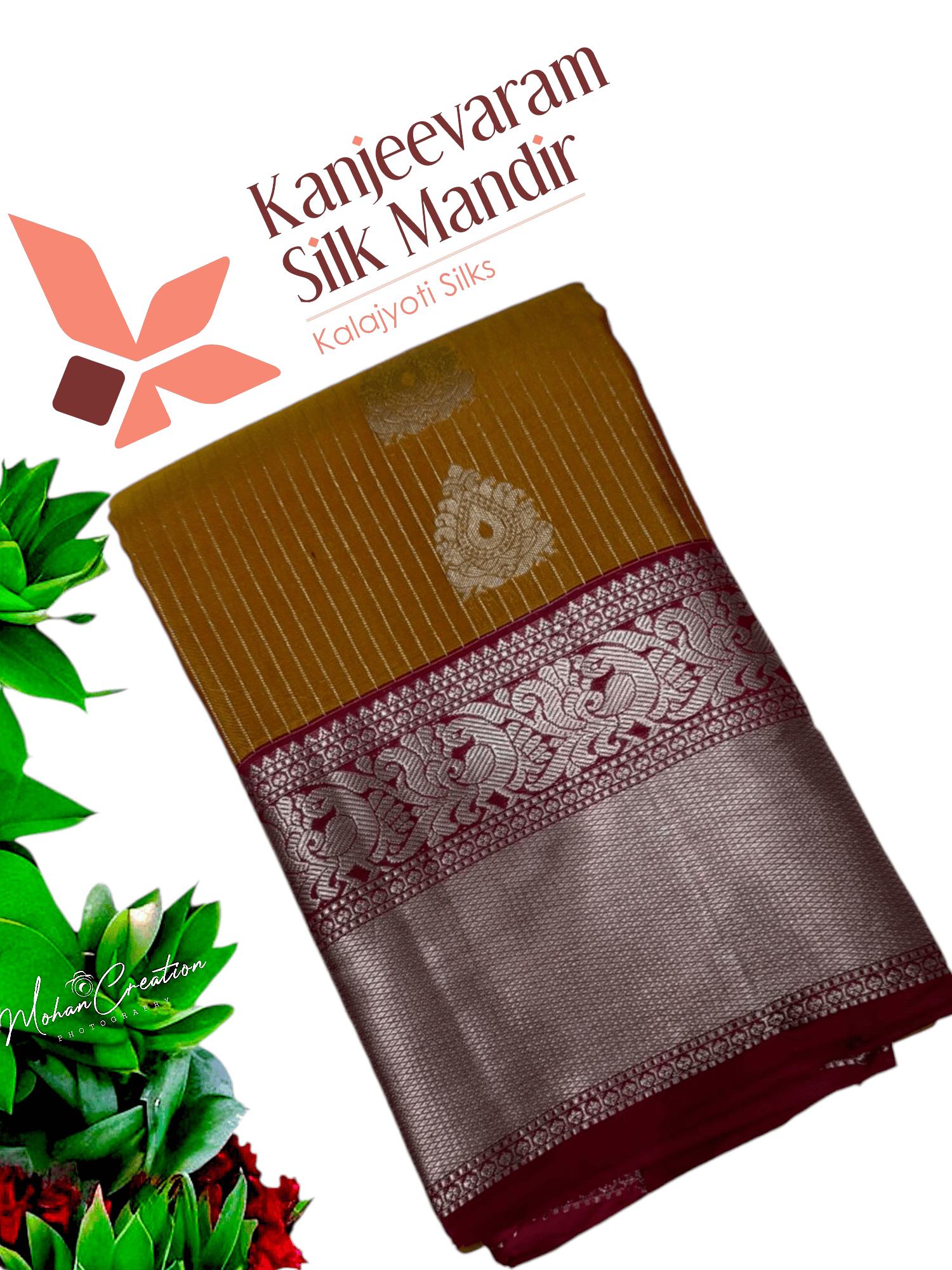 Half mix Kanjeevaram silk saree - Kanjeevaram Silk Mandir